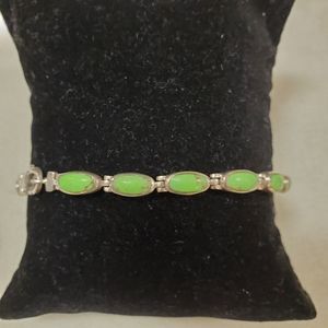 Green turquoise sterling silver bracelet